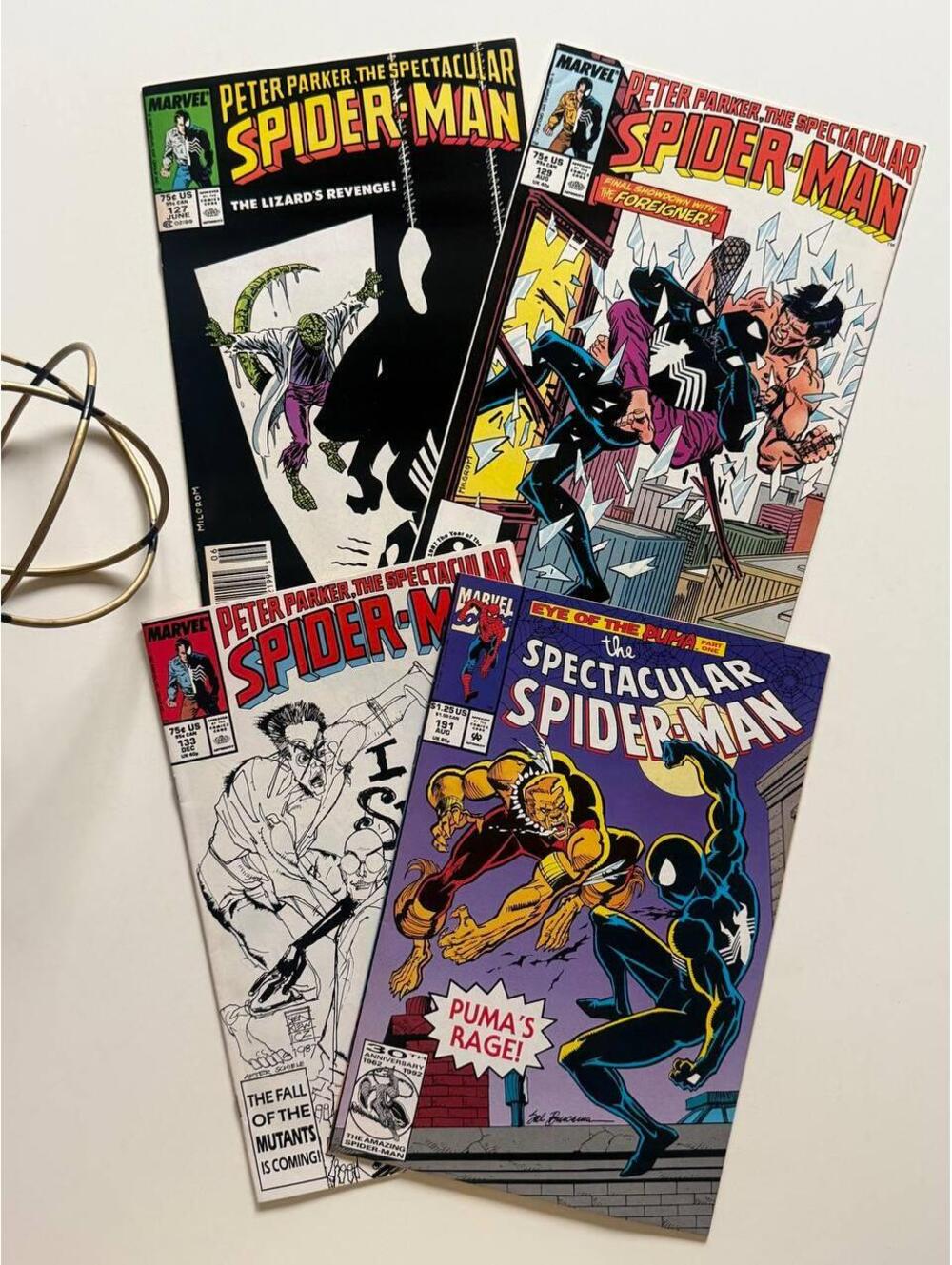 Spectacular Spider-Man Comic Book Lot of 4 (1987–1992) | Lizard | Black Cat